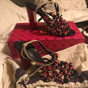 Tory Burch beaded heels